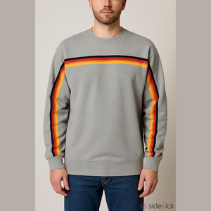 Men's T-Shirt Long sleeves Rounded neckline 100% Cotton Heather Grey NINTH HALL